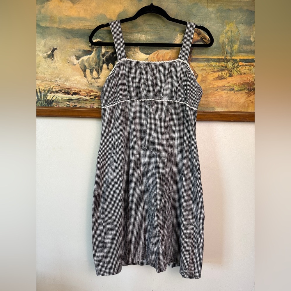 Xhilaration Black and White Checkered Midi Dress